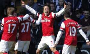 Tomas Rosicky and Arsenal celebrate