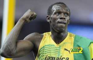 Jamaica's Usain Bolt celebrates winning