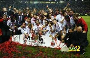 The AC Milan players celebrate