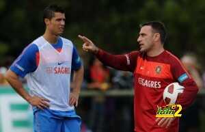 Portugal's coach Paulo Bento (R) gesture