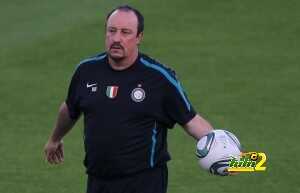 Inter Milan's coach Rafael Benitez atten
