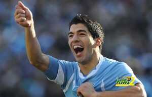 Uruguayan forward Luis Suarez celebrates