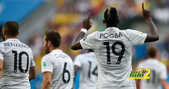 France's midfielder Paul Pogba (R) celeb