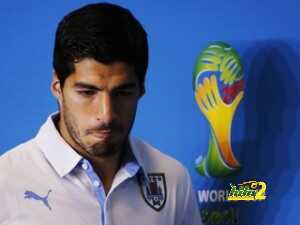 Uruguay's national soccer team player Luis Suarez attends a news conference prior a training session at the Dunas Arena soccer stadium in Natal