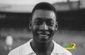 Brazilian striker Pele, wearing his Santos jersey,