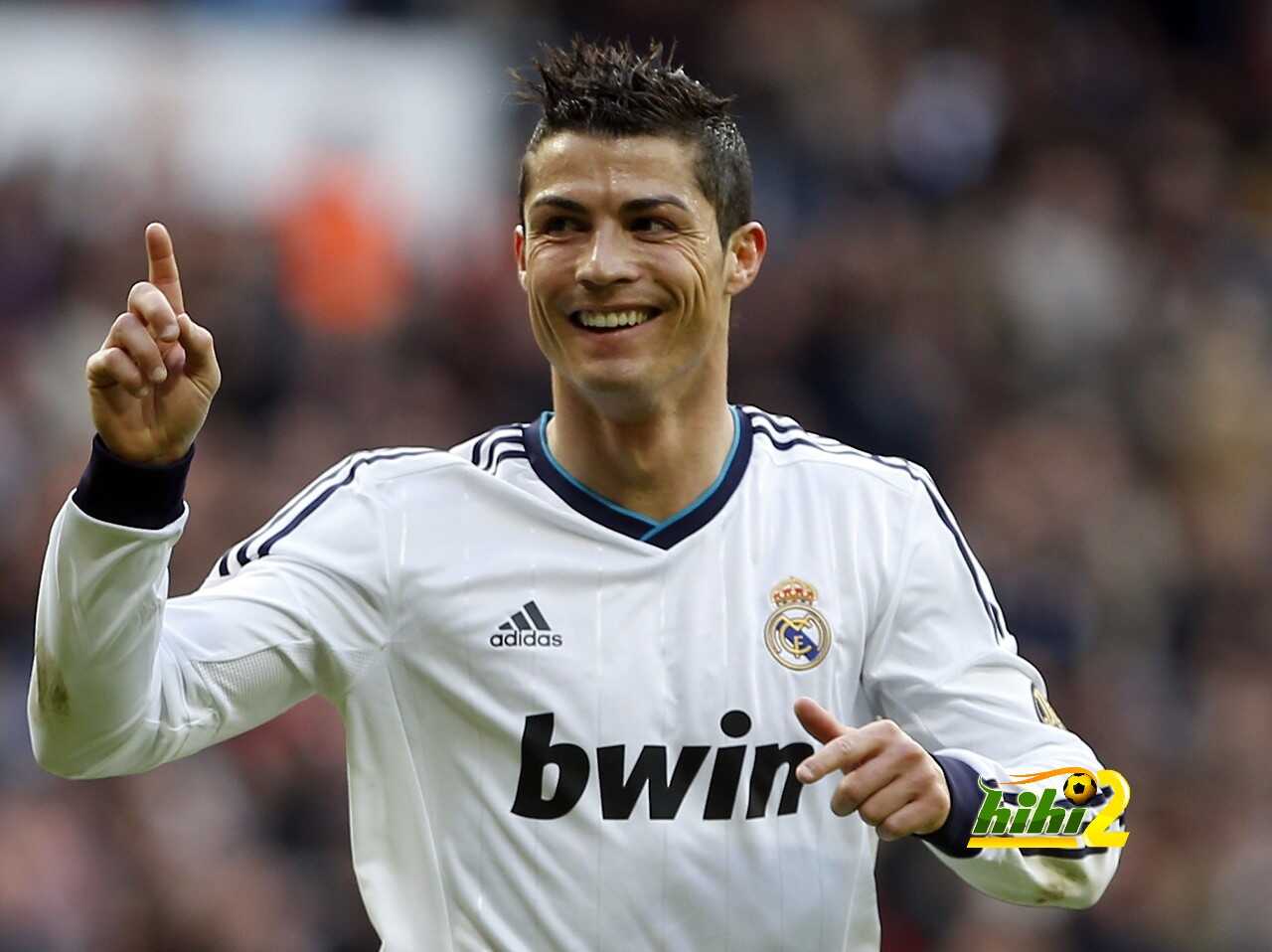 Real Madrid's Cristiano Ronaldo celebrates after scoring a goal against Levante during their Spanish first division soccer match at Santiago Bernabeu stadium in Madrid