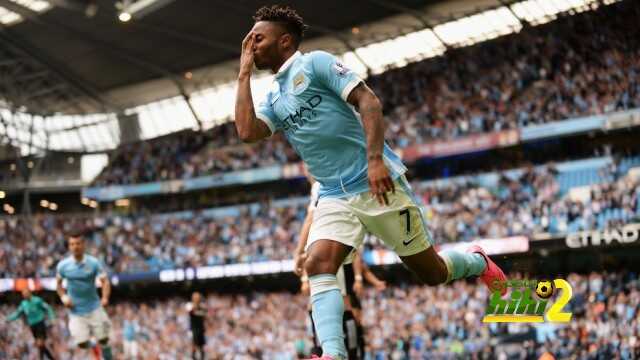 MANCHESTER, ENGLAND - AUGUST 29: Raheem Sterling of Manchester City celebrates scoring his team's first goal with his team mates during the Barclays Premier League match between Manchester City and Watford at Etihad Stadium on August 29, 2015 in Manchester, England. (Photo by Tony Marshall/Getty Images)