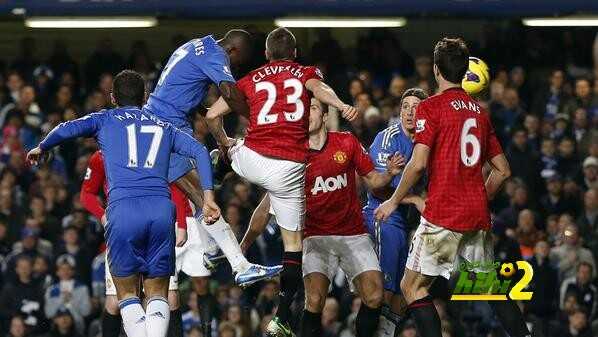 Chelsea's Ramires heads in his goal against Manchester United during their English Premier league soccer match at Stamford Bridge in London