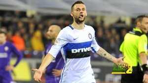 Inter's miedfielder Marcelo Brozovi? celebrates after scoring the first goal of the Italian Serie A soccer match ACF Fiorentina and Inter FC at Artemio Franchi Stadium in Florence, 14 February 2016. ANSA/ MAURIZIO DEGL'INNOCENTI