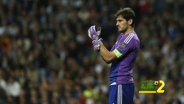 Real goalkeeper Iker Casillas adjusts his gloves during a Group B Champions League soccer match between Real Madrid and Juventus at the Santiago Bernabeu stadium in Madrid, Spain, Wednesday Oct. 23, 2013. (AP Photo/Andres Kudacki)