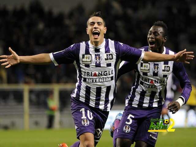 Toulouse's French forward Wissam Ben Yedder celebrates after scoring a goal during a French L1 football match between Toulouse and Sochaux on November 30, 2013 at the Municipal Stadium in Toulouse. AFP PHOTO / PASCAL PAVANI (Photo credit should read PASCAL PAVANI/AFP/Getty Images)