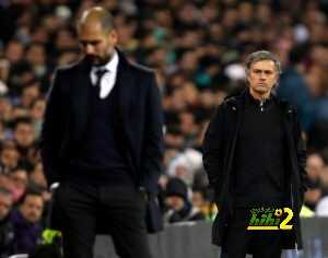 10 Dec 2011, Madrid, Spain --- Real Madrid&apos;s coach Jose Mourinho (R) looks at Barcelona coach Pep Guardiola after Xavi Hernandez goal during their Spanish first division soccer match, the Clasico, at the Santiago Bernabeu stadium in Madrid, December 10, 2011. REUTERS/Sergio Perez (SPAIN - Tags: SPORT SOCCER) --- Image by © SERGIO PEREZ/Reuters/Corbis