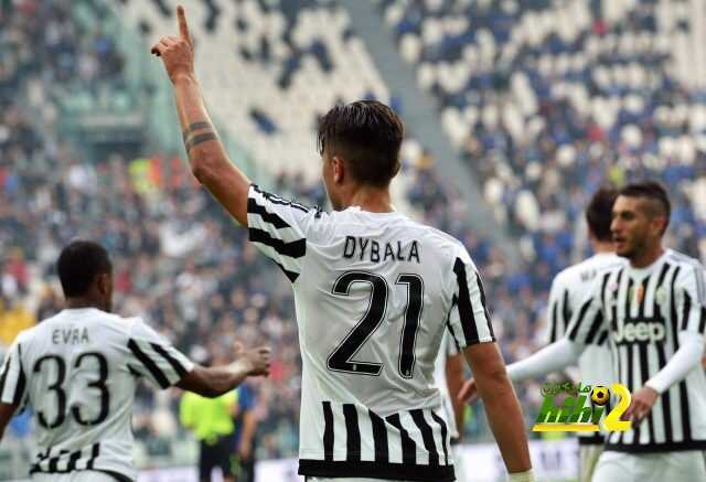 Argentinian forward of Juventus Paulo Dybala (C) celebrates after scoring the 1-0 goal lead during Italian Serie A soccer match between Juventus and Atalanta at the Juventus stadium in Turin, 25 October 2015. ANSA / ANDREA DI MARCO