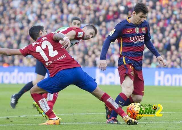 صورة : تدخل مدافع اتليتكو مدريد كاد ان يؤذي ركبة ميسي