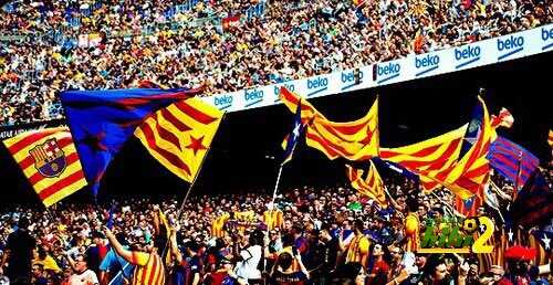 صورة : تيفو مشجعي برشلونة أمام أوليمبياكوس
