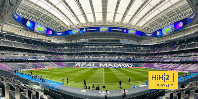 شاشات ملعب ريال مدريد تتجهز قبل مباراة بايرن ميونخ