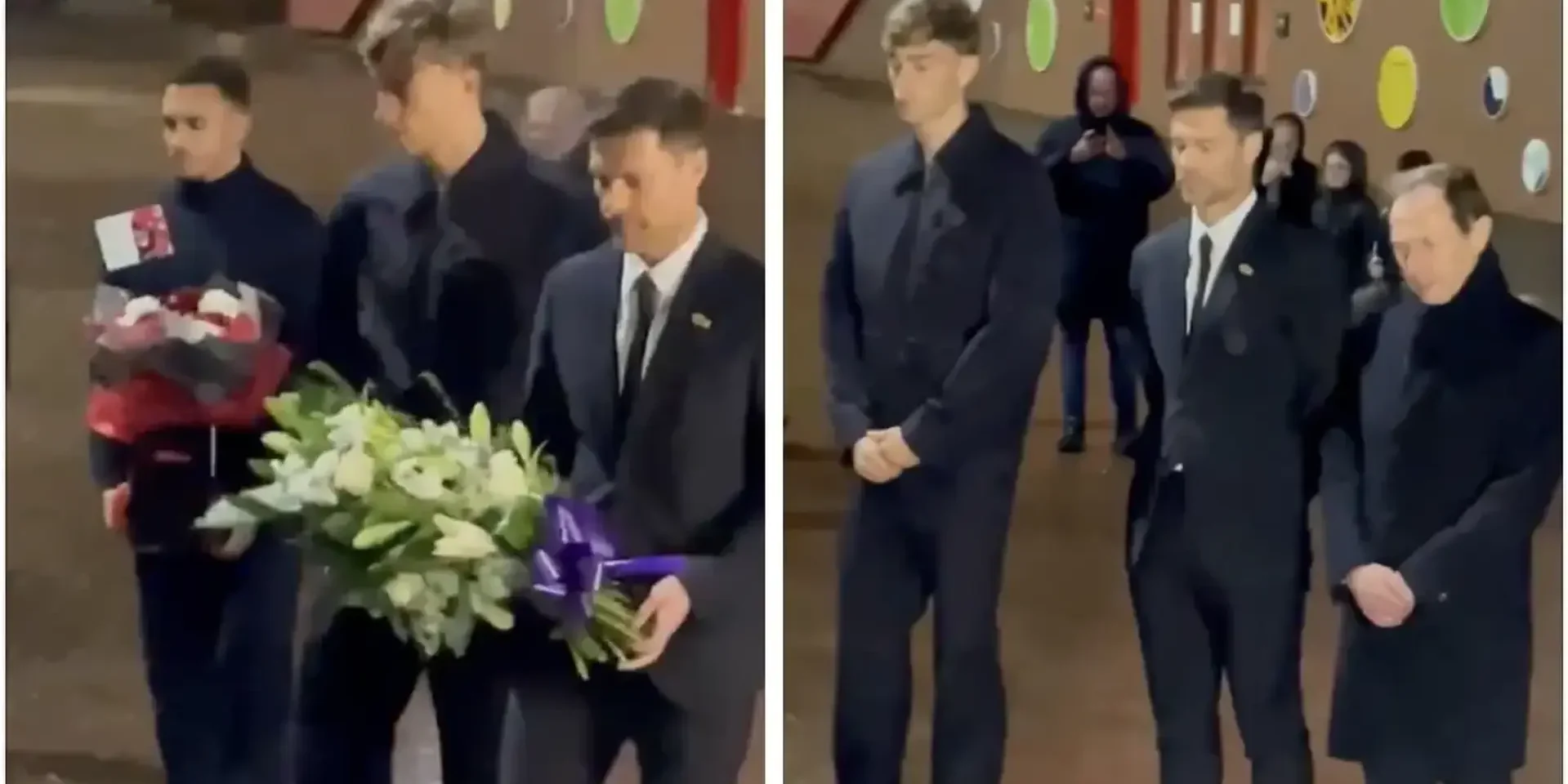 صورة: ألونسو وأرنولد يضعان الزهور في أنفيلد تكريما لـ جوتا