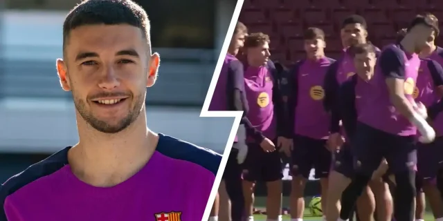 خوان جارسيا يحظى باستقبل حافل في تدريبات برشلونة