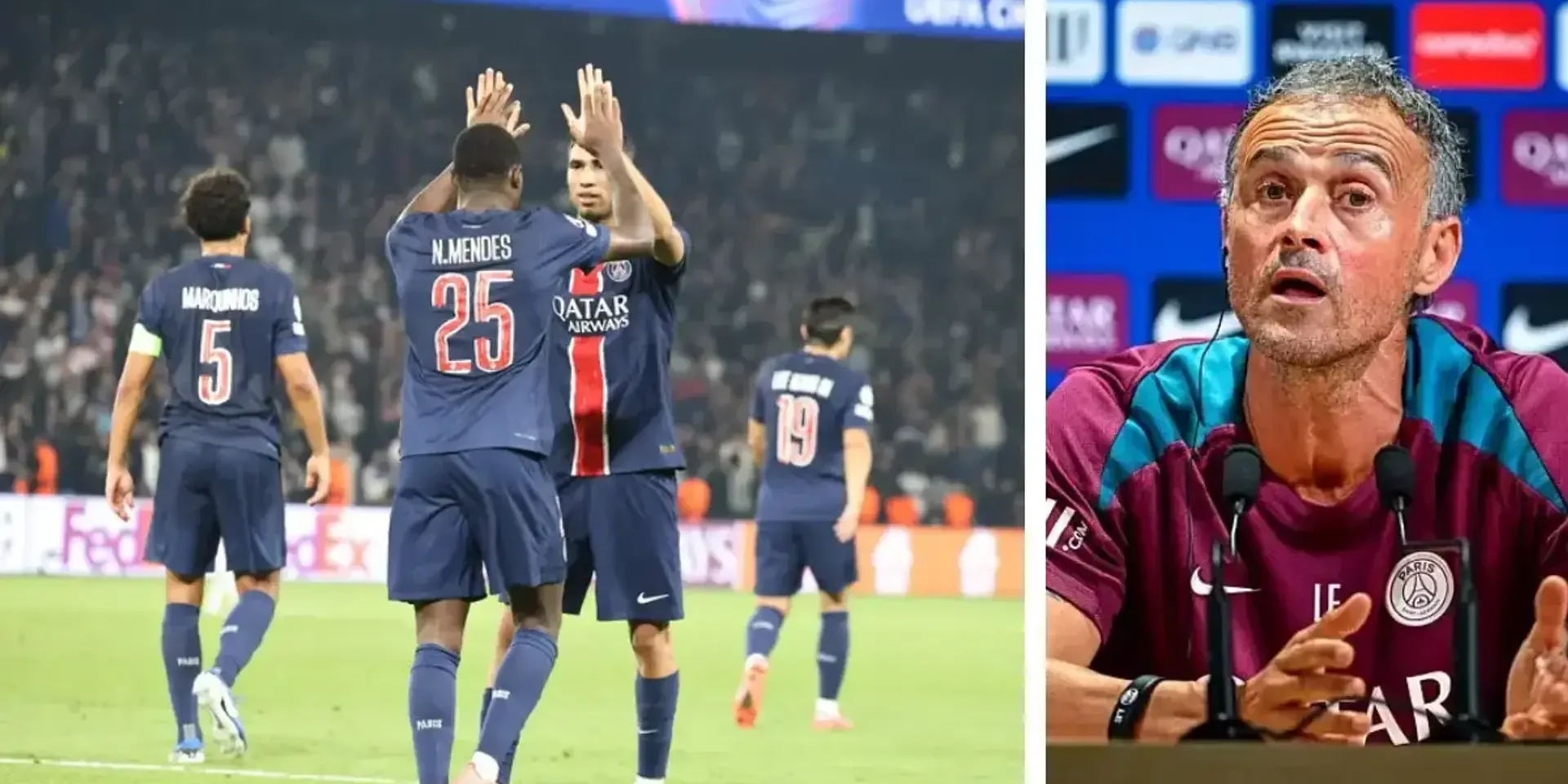 تعليق لويس إنريكي على إصابة أشرف حكيمي ومينديز