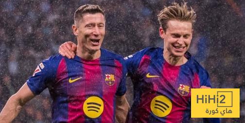 شاهد احتفالات لاعبي برشلونة بهاتريك ليفاندوفسكي ضد سيلتا فيغو