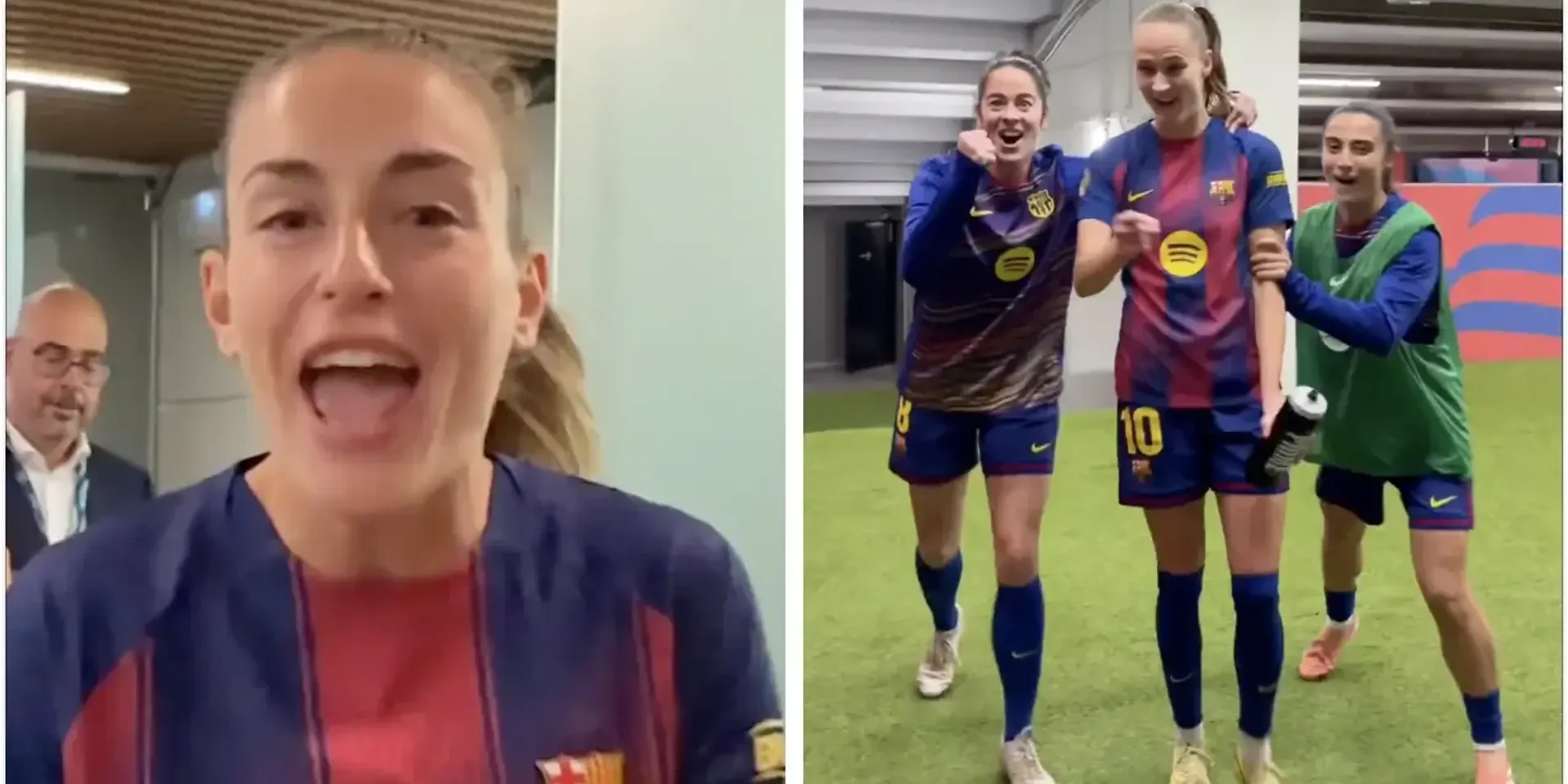 صورة: لاعبات برشلونة يحتفلن بالفوز الساحق على ريال مدريد