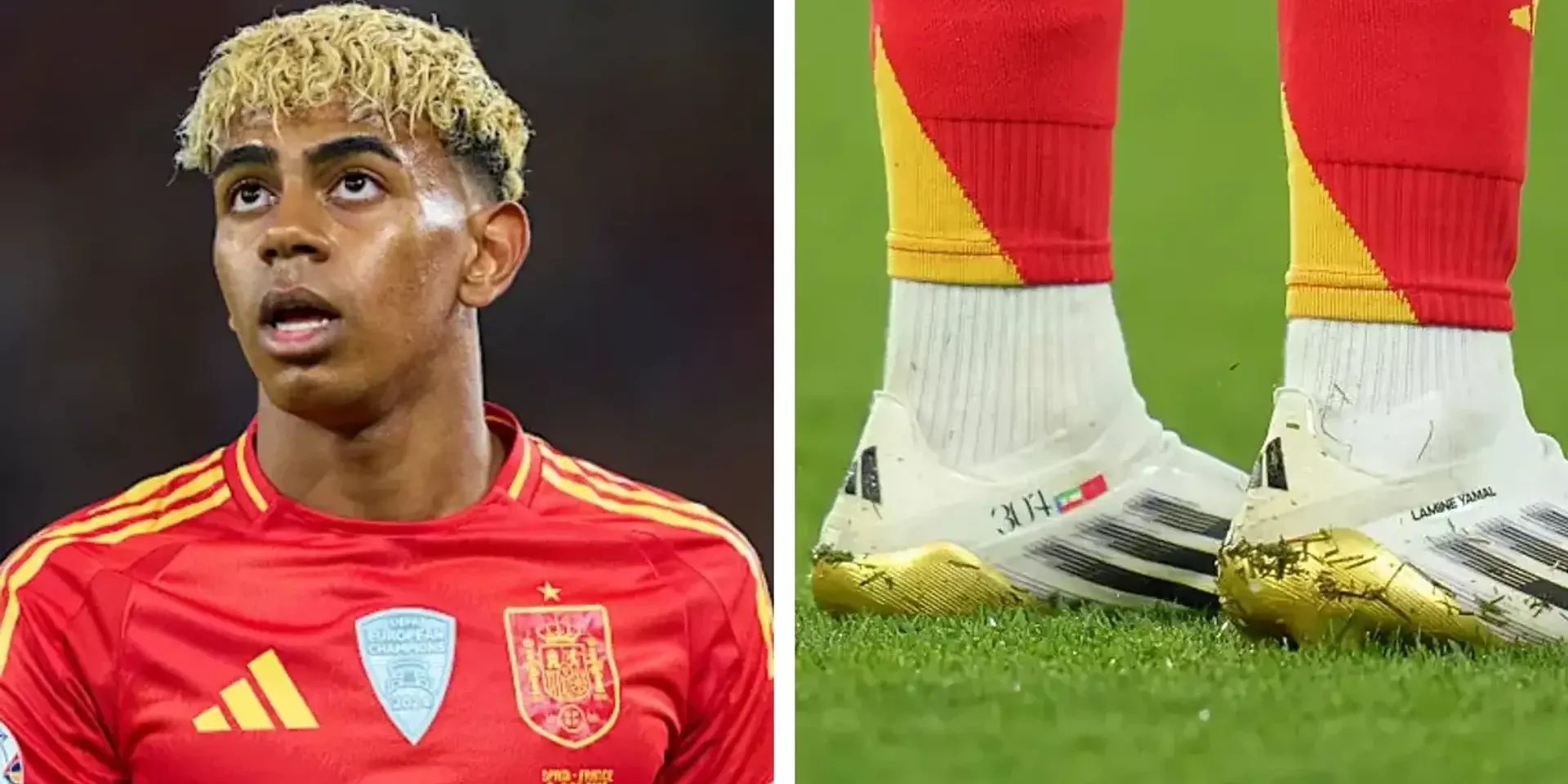 صورة: لامين يامال يرتدي علمي دولتين أخريين على حذائه