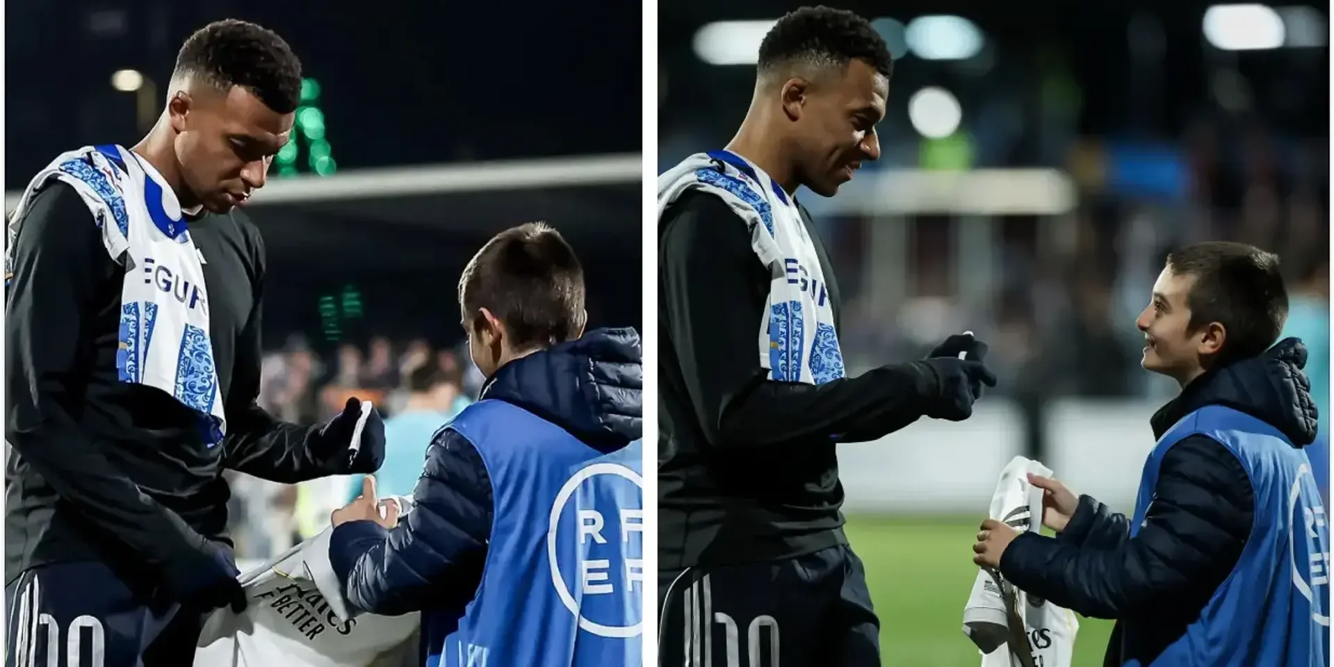 صور: لفتة رائعة من مبابي مع جامع الكرات