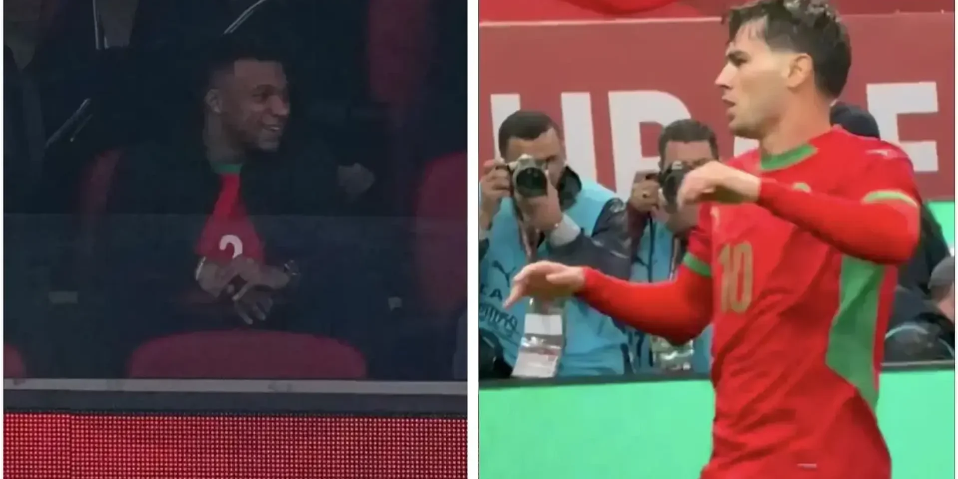 صورة: رد فعل مبابي على هدف دياز مع منتخب المغرب