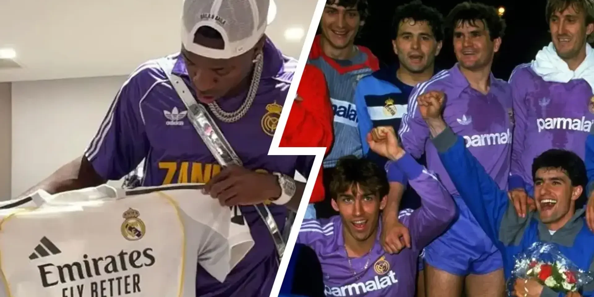 فينيسيوس يرتدي قميصا كلاسيكا للريال من الثمانينات.. صور