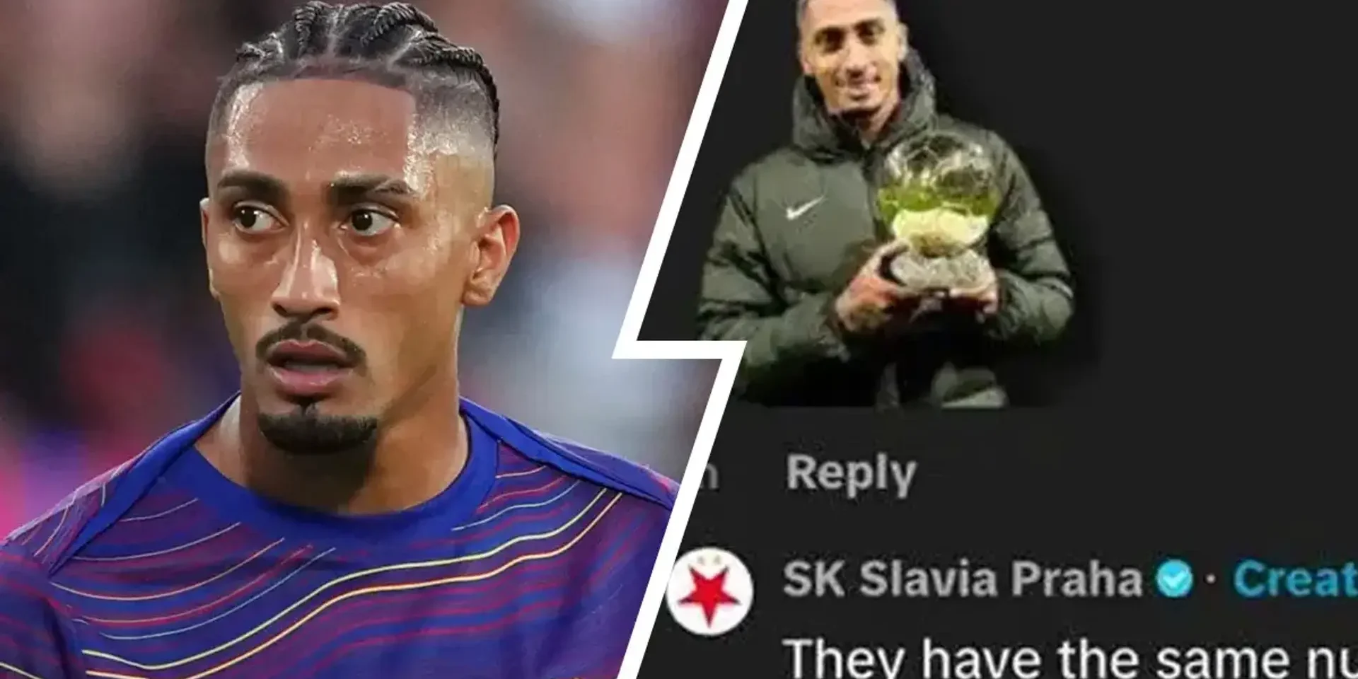 صورة: كيف سخر سلافيا براغ من رافينيا لعدم تتويجه بالكرة الذهبية؟