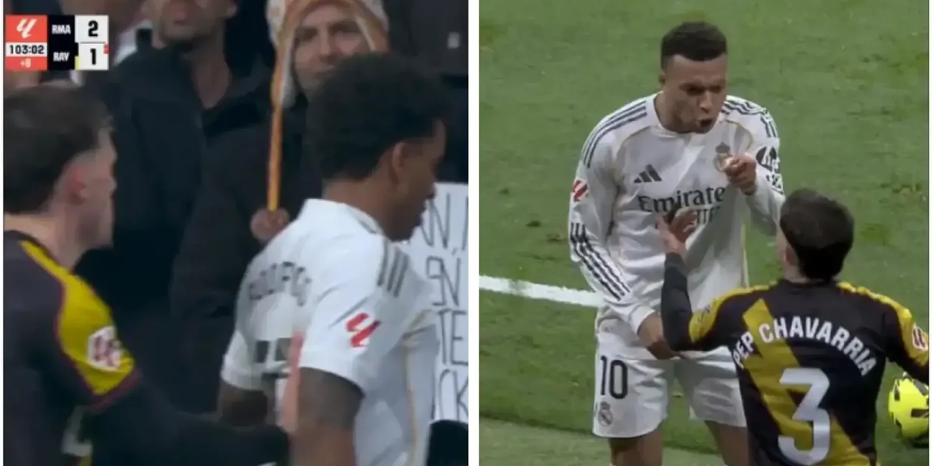 صور.. شاهد كيف دافع مبابي عن رودريغو بقوة أمام لاعبي فاليكانو