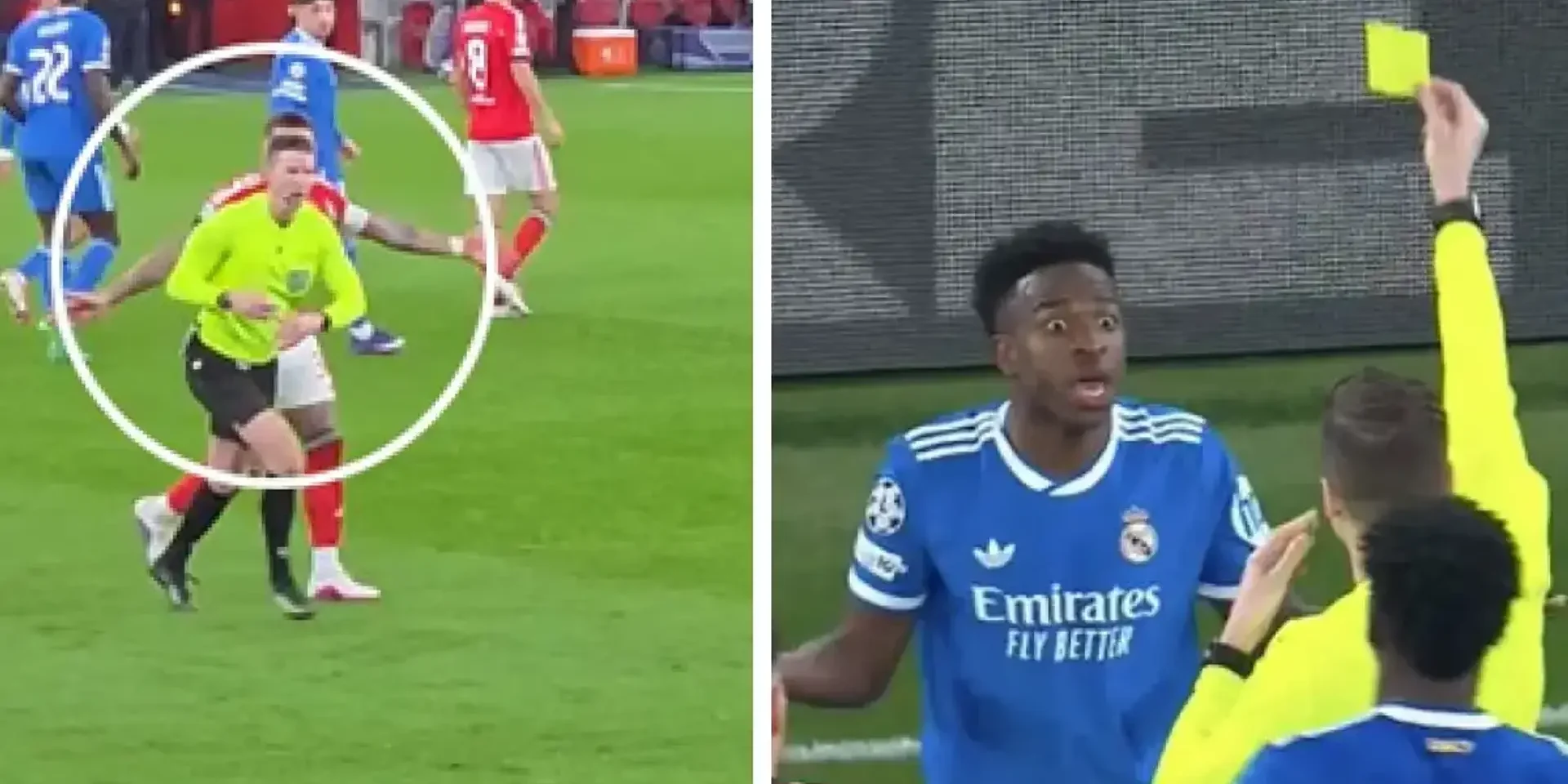 صور: اللحظة التي قرر الحكم معاقبة فينيسيوس بالبطاقة الصفراء