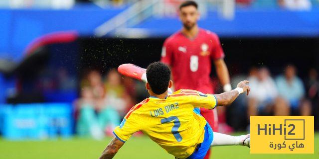احصائيات شوط اللقاء الأول بين البرتغال وكولومبيا
