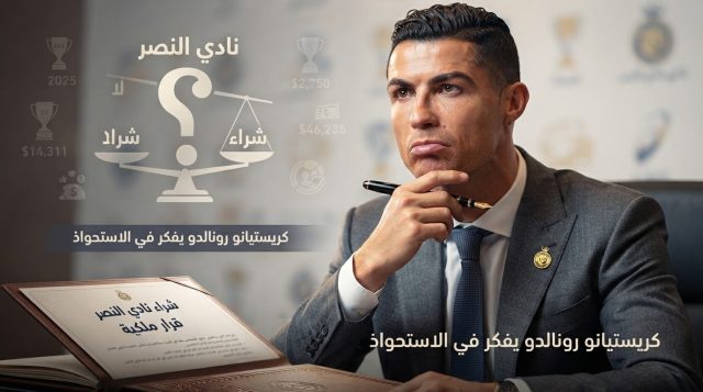 بدون رونالدو .. الجهة الأقرب للاستحواذ على نادي النصر حتى الآن